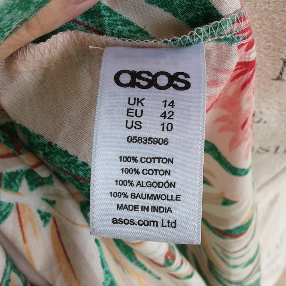 ASOS Floral Tropical Print 100% Cotton Mini Dress/Tunic.